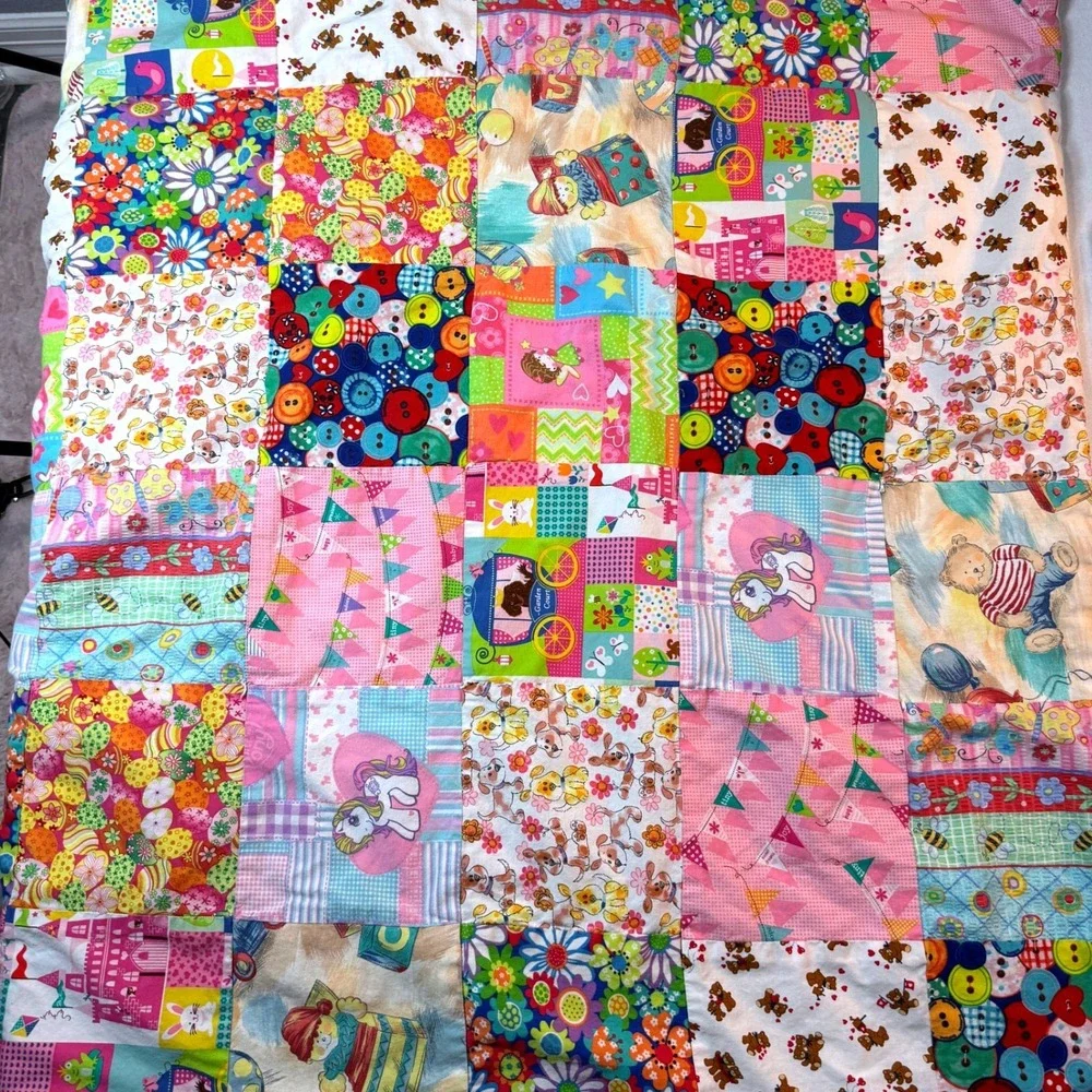 Handmade Patchwork Baby Quilt Crib Nursery Blanket My Little Pony Bear Bunny